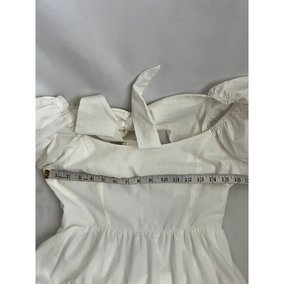 Vine Tree NWT White Tiered Cottagecore Midi Dress L Prairie Twist Balloon Sleeve - Picture 11 of 12
